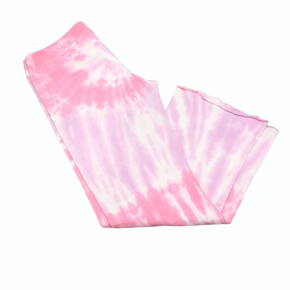 CHEWY PINK/PURPLE/WHITE TIE DYE WIDE LEG LOUNGE PANTS SIZE LARGE - Picture 8 of 11